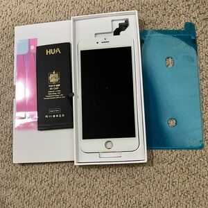 iPhone 6S Plus LCD Screen Replacement (With Steel Plate)  (White ) + Battery